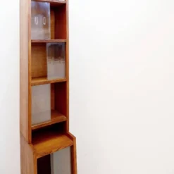 Grande bibliothèque vitrée vintage mid-century - années 1960