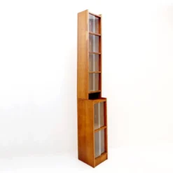 Grande bibliothèque vitrée vintage mid-century - années 1960