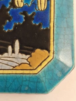 Grande bonbonnière Longwy Art Déco 1925 – Émaux cloisonnés – Décor per