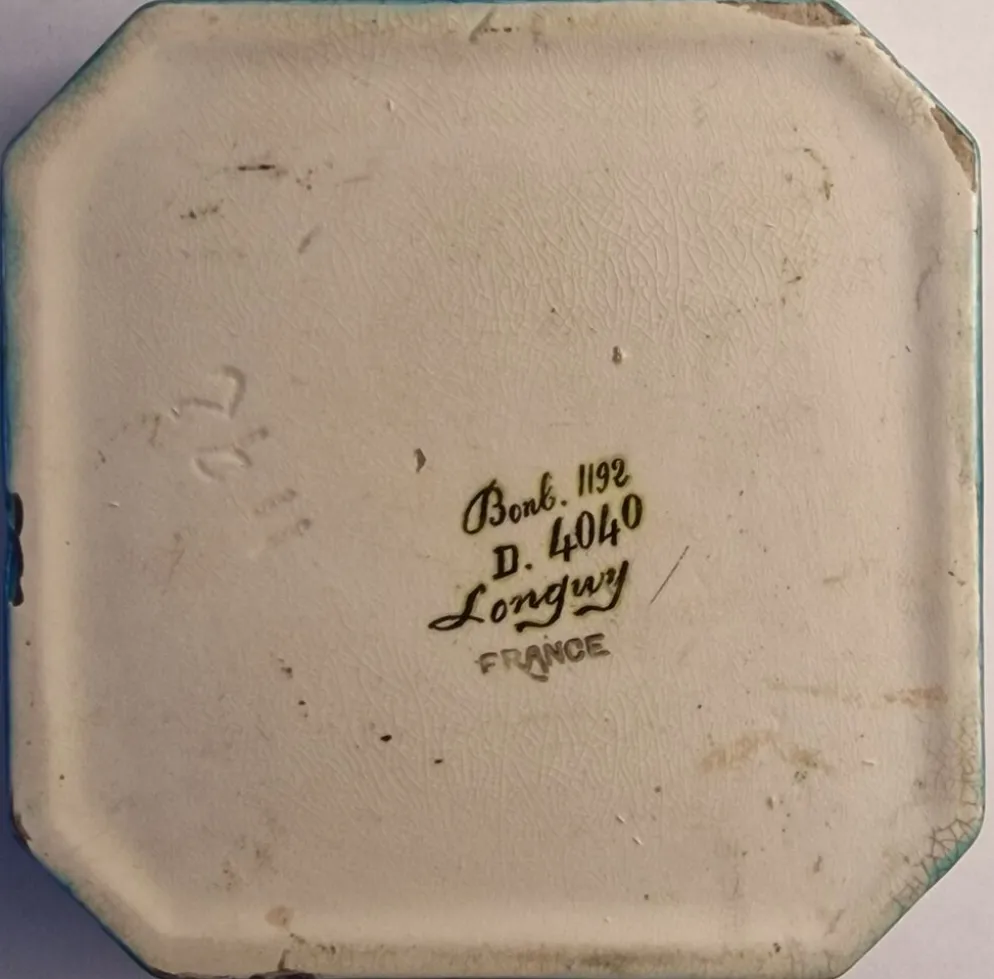 Grande bonbonnière Longwy Art Déco 1925 – Émaux cloisonnés – Décor per