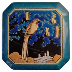Grande bonbonnière Longwy Art Déco 1925 – Émaux cloisonnés – Décor per