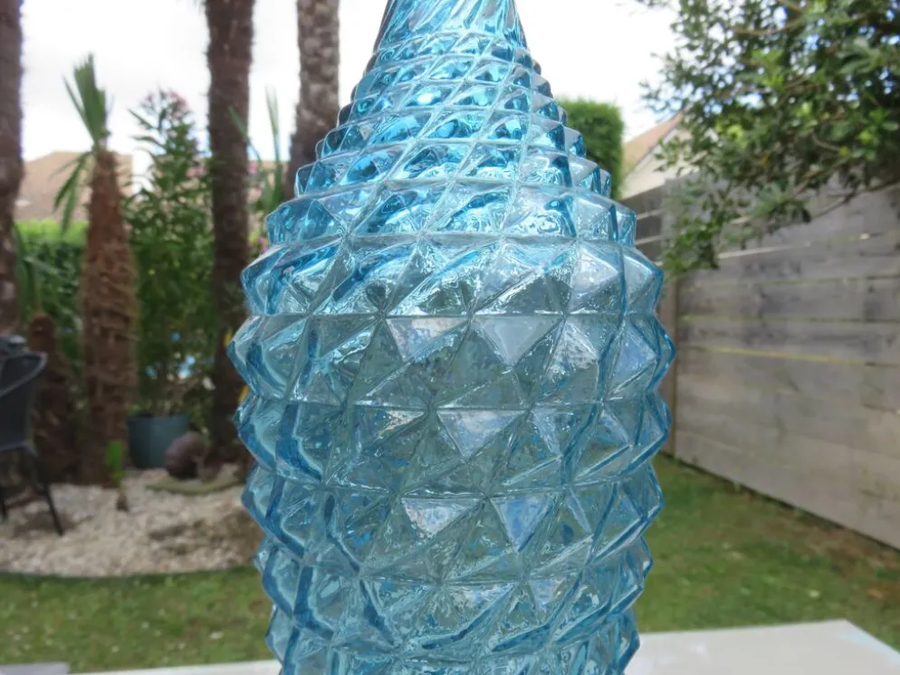 Grande bouteille Empoli, pointe de diamant, Italy, années 60 70