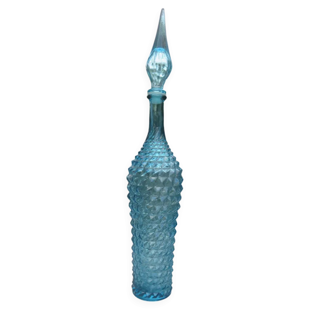 Grande bouteille Empoli, pointe de diamant, Italy, années 60 70