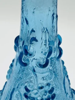 Grande bouteille vintage en verre bleu d'Empoli