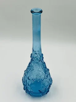 Grande bouteille vintage en verre bleu d'Empoli