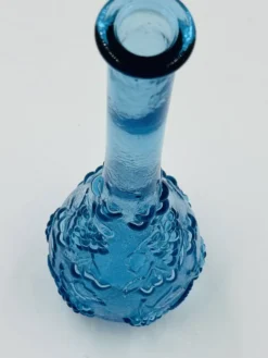 Grande bouteille vintage en verre bleu d'Empoli