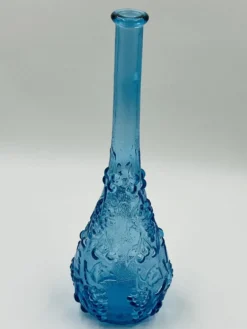 Grande bouteille vintage en verre bleu d'Empoli