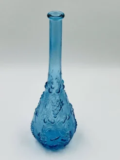 Grande bouteille vintage en verre bleu d'Empoli