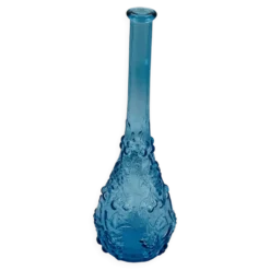 Grande bouteille vintage en verre bleu d'Empoli
