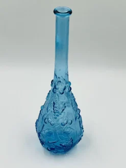 Grande bouteille vintage en verre bleu d'Empoli