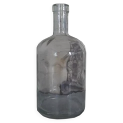 Grande bouteille vintage en verre transparent des années 1950 – pièce déco tchèque