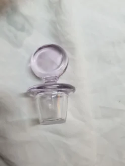 Grande Carafe Art nouveau verre emaillé irisé et fleurs