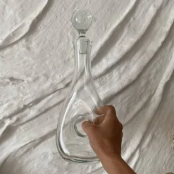 Grande carafe Dansk en verre ,design scandinave vintage, bouchon boule