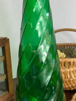 Grande carafe en verre d’empoli, Italie,années 60
