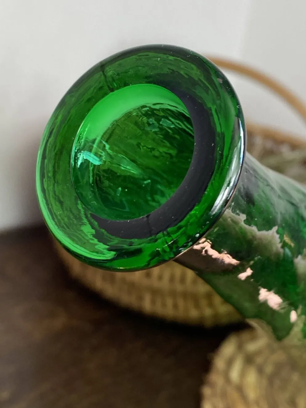 Grande carafe en verre d’empoli, Italie,années 60