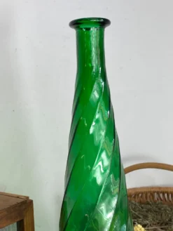 Grande carafe en verre d’empoli, Italie,années 60
