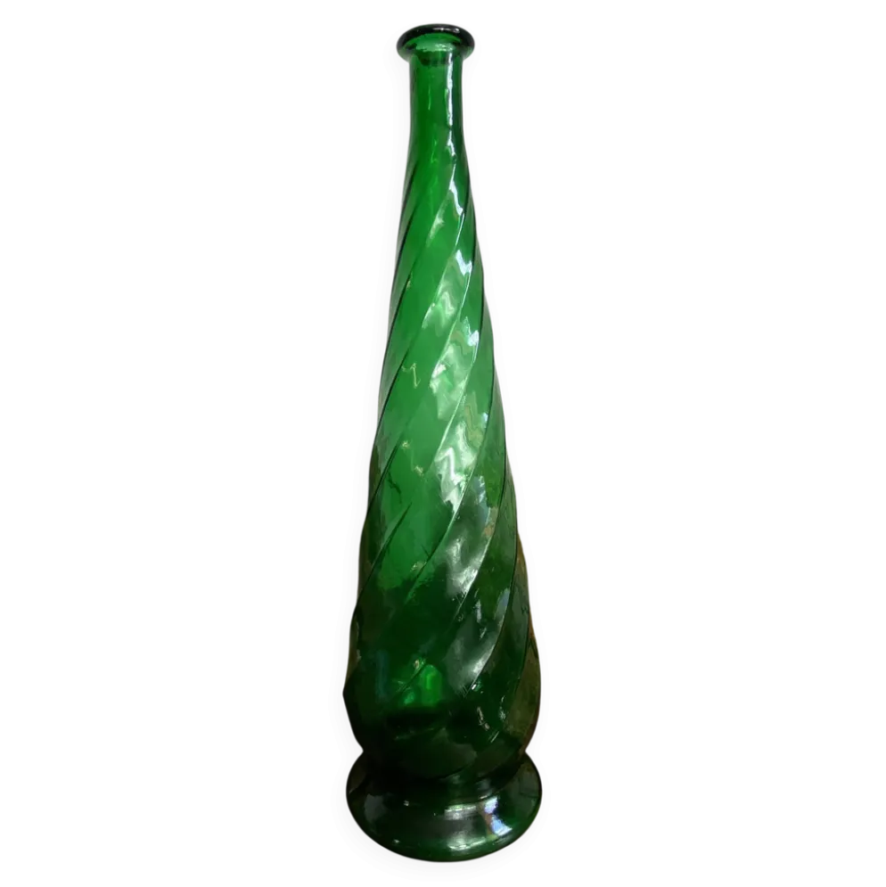 Grande carafe en verre d’empoli, Italie,années 60