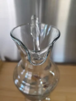 Grande carafe / Pichet en cristal de Paris décor vitrail signé H 30 cm