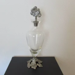 Grande carafe à vin en Verre et Étain feuilles de vignes