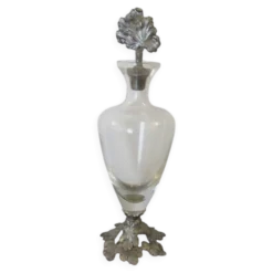 Grande carafe à vin en Verre et Étain feuilles de vignes