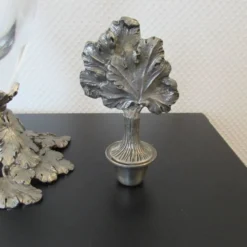 Grande carafe à vin en Verre et Étain feuilles de vignes