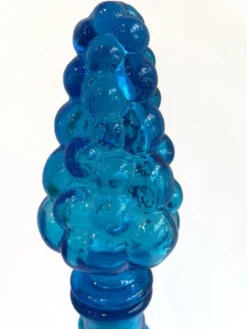 Grande carafe vintage en verre bleu piscine