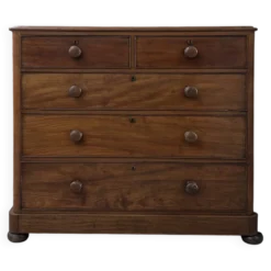Grande commode anglaise victorienne en acajou (rénovée)