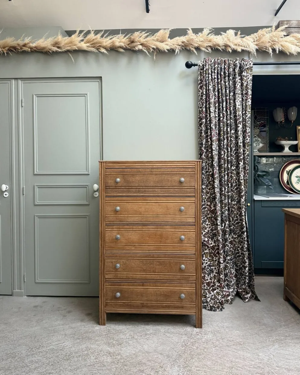 Grande commode Art Déco en chêne (rénovée)