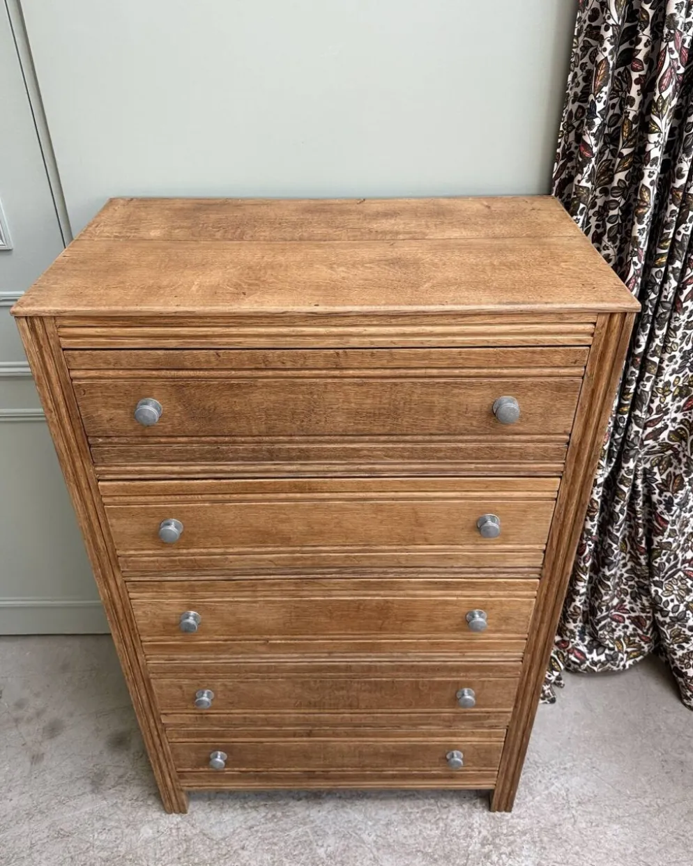 Grande commode Art Déco en chêne (rénovée)
