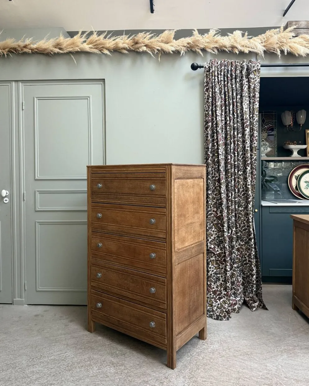 Grande commode Art Déco en chêne (rénovée)
