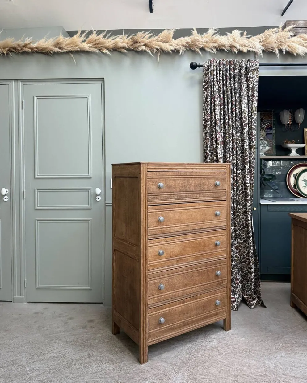 Grande commode Art Déco en chêne (rénovée)