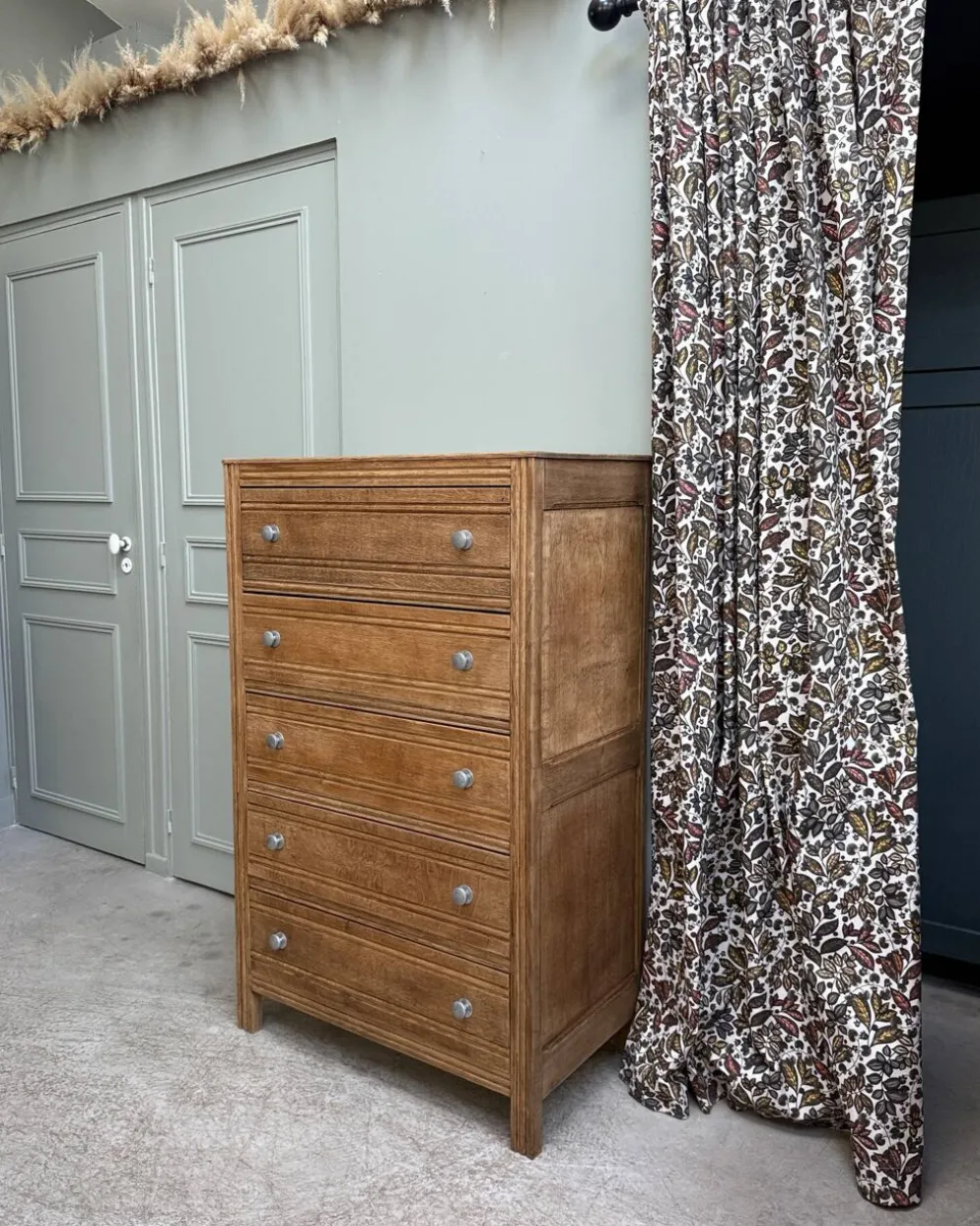 Grande commode Art Déco en chêne (rénovée)