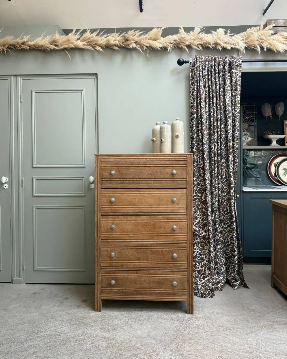 Grande commode Art Déco en chêne (rénovée)