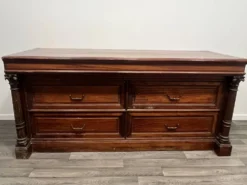 Grande commode style Empire en bois / acajou – 4 tiroirs