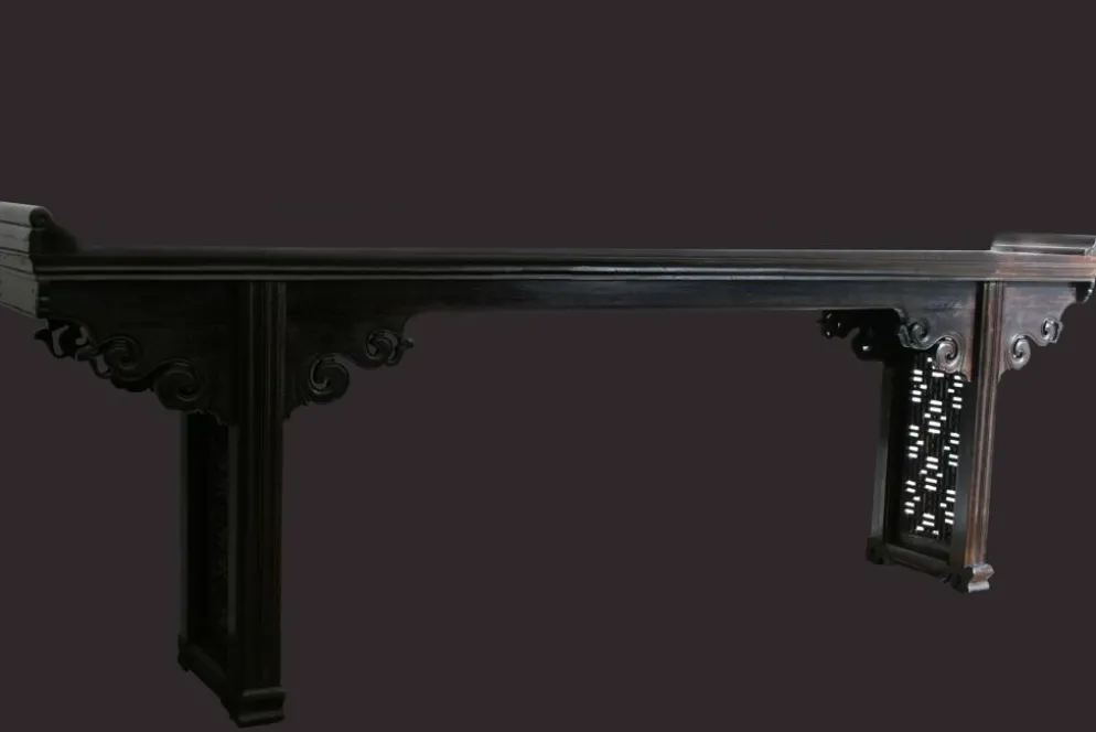 Grande Console chinoise en noyer laqué, XIXe