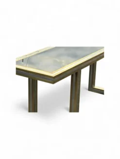 Grande console en laiton et verre par Roméo Rega Italie vers 1970 - L