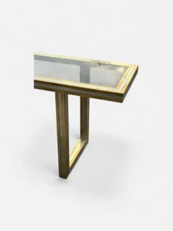 Grande console en laiton et verre par Roméo Rega Italie vers 1970 - L