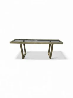 Grande console en laiton et verre par Roméo Rega Italie vers 1970 - L