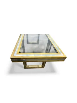 Grande console en laiton et verre par Roméo Rega Italie vers 1970 - L