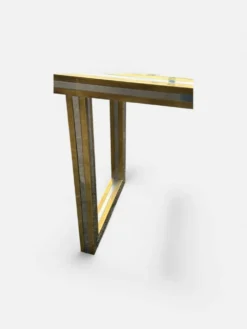 Grande console en laiton et verre par Roméo Rega Italie vers 1970 - L