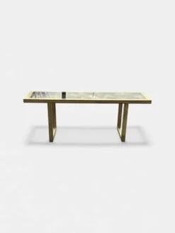 Grande console en laiton et verre par Roméo Rega Italie vers 1970 - L
