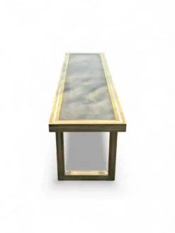 Grande console en laiton et verre par Roméo Rega Italie vers 1970 - L