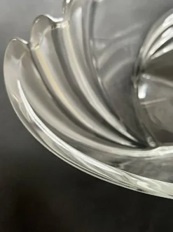 Grande corbeille ou vide poche en verre cristallin Art Déco