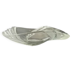 Grande corbeille ou vide poche en verre cristallin Art Déco