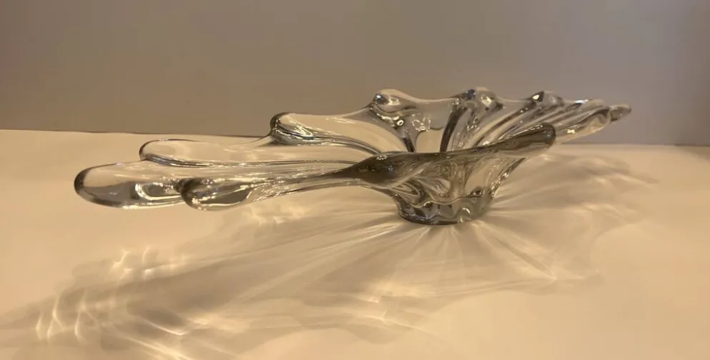 : Grande coupe centre de table en cristal Vintage