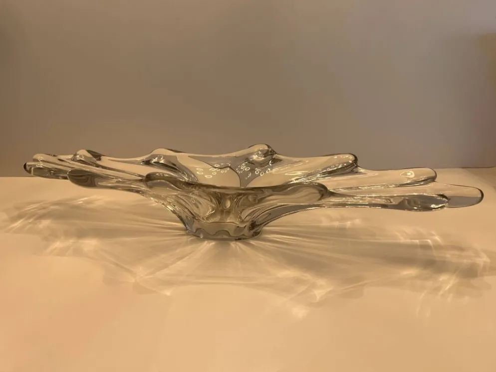 : Grande coupe centre de table en cristal Vintage