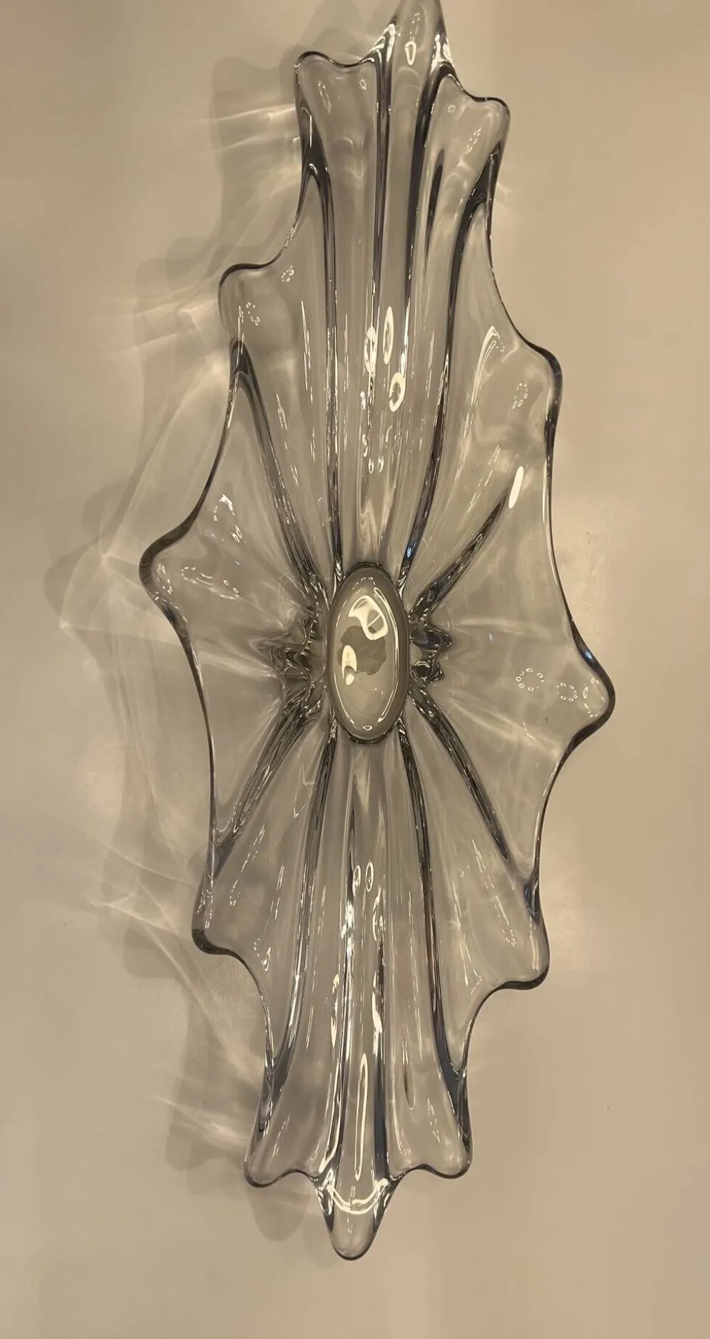 : Grande coupe centre de table en cristal Vintage