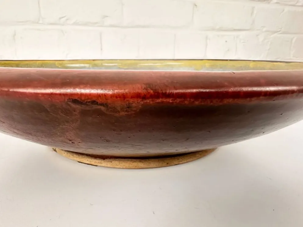 Grande coupe en grés de Richard Kjærgaard, esprit Picasso / CoBra, Danemark