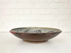 Grande coupe en grés de Richard Kjærgaard, esprit Picasso / CoBra, Danemark