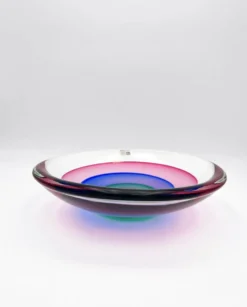 Grande Coupe Michele Onesto Oball Sommerso Polychrome 32cm 5.4kg Signé